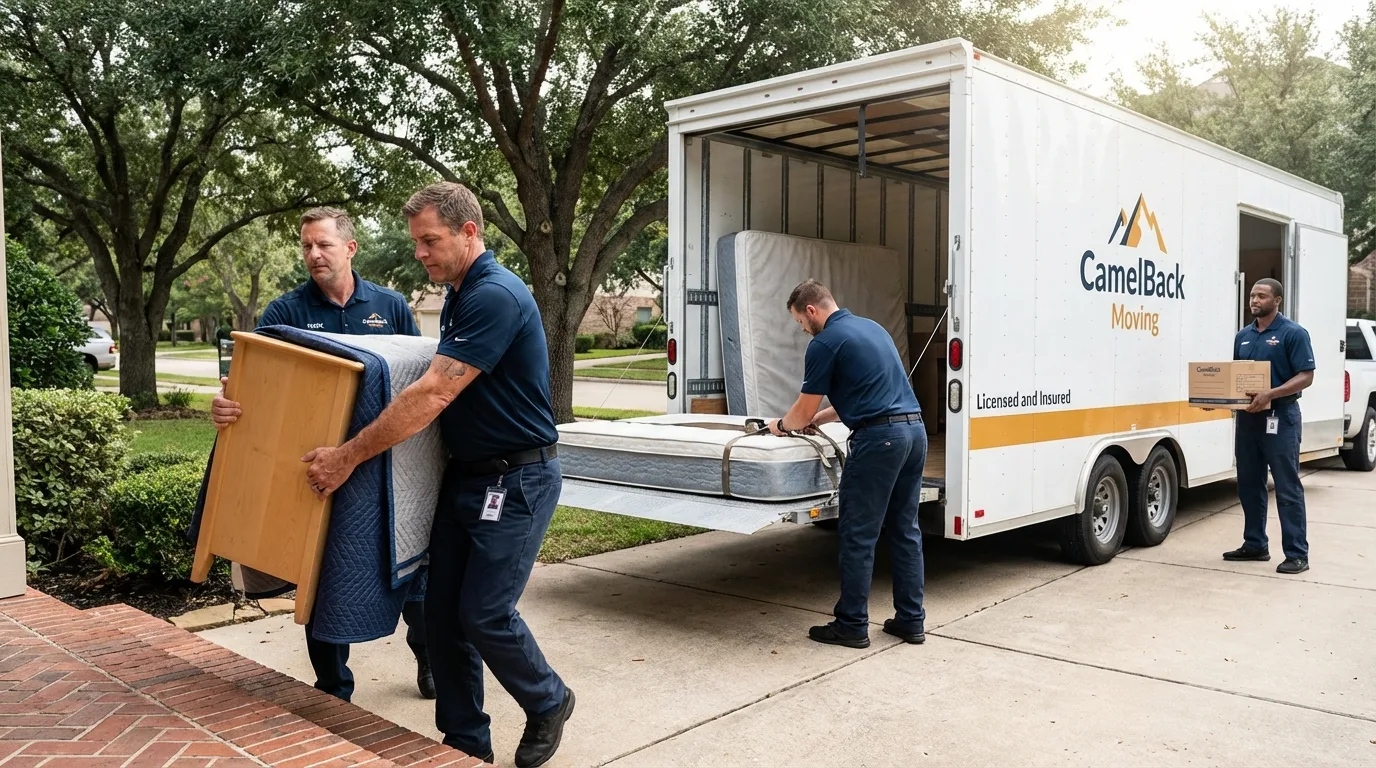 Crew loading residential truck for cross-state move from Simpsonville, KY