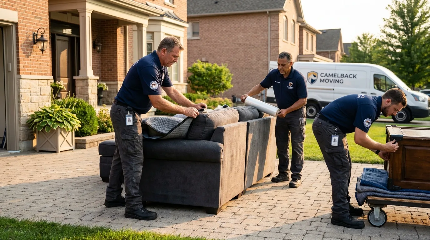Large estate moving crew wrapping furniture in Simpsonville, KY