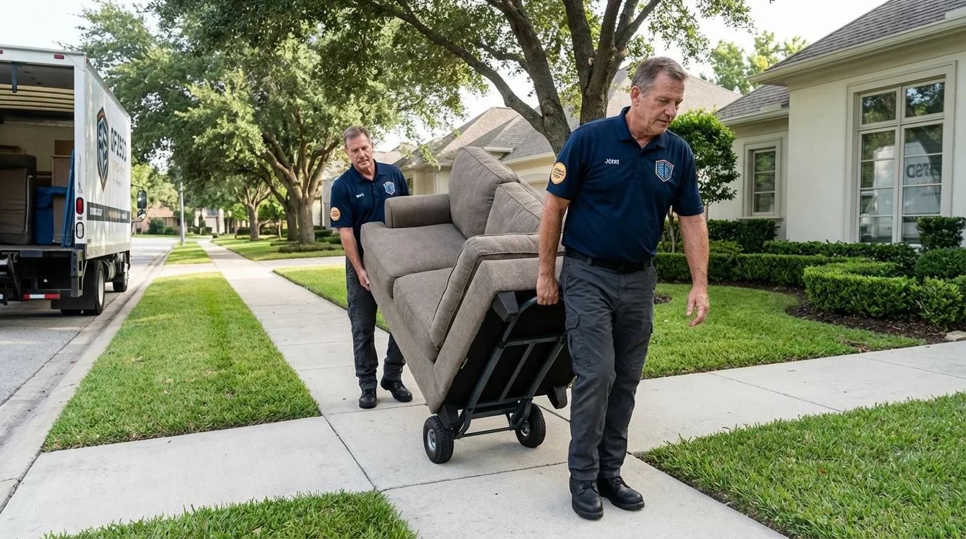 Local residential moving crew loading furniture in Simpsonville, KY